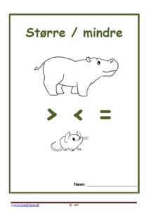 Forside til hæfte med temaet Større/Mindre