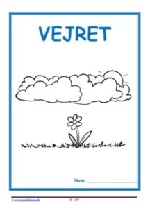 Forside til hæfte med temaet vejret.