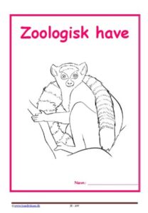 Forside til hæfte med temaet zoologisk have.