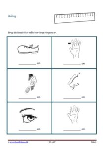 Elevopgaver med forskellige måder at måle ting på dig.