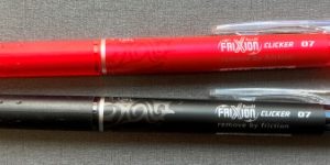 FriXion pen til at tegne motiver på stof.