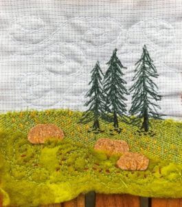 Kursus i Mini landskaber med maskinbroderi og frit håndbroderi.