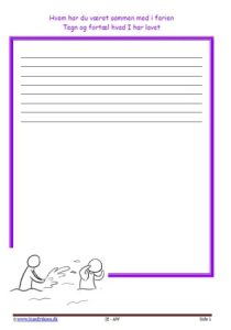 Elevopgave til 1. skoledag og 1. dag efter en ferie.