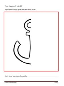 Undervisningsopgaver med spejling. Tegn den anden halvdel. Anker