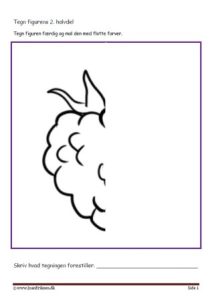 Undervisningsopgaver med spejling. Tegn den anden halvdel. Brombær