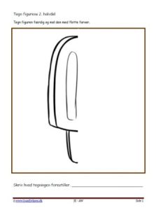 Undervisningsopgaver med spejling. Tegn den anden halvdel. Ispind