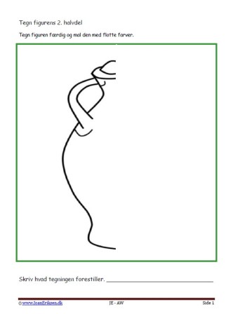 Undervisningsopgaver med spejling. Tegn den anden halvdel. Krukke
