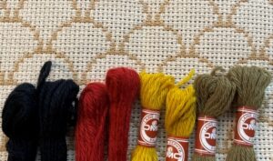 Kit til retro pung med korssting.